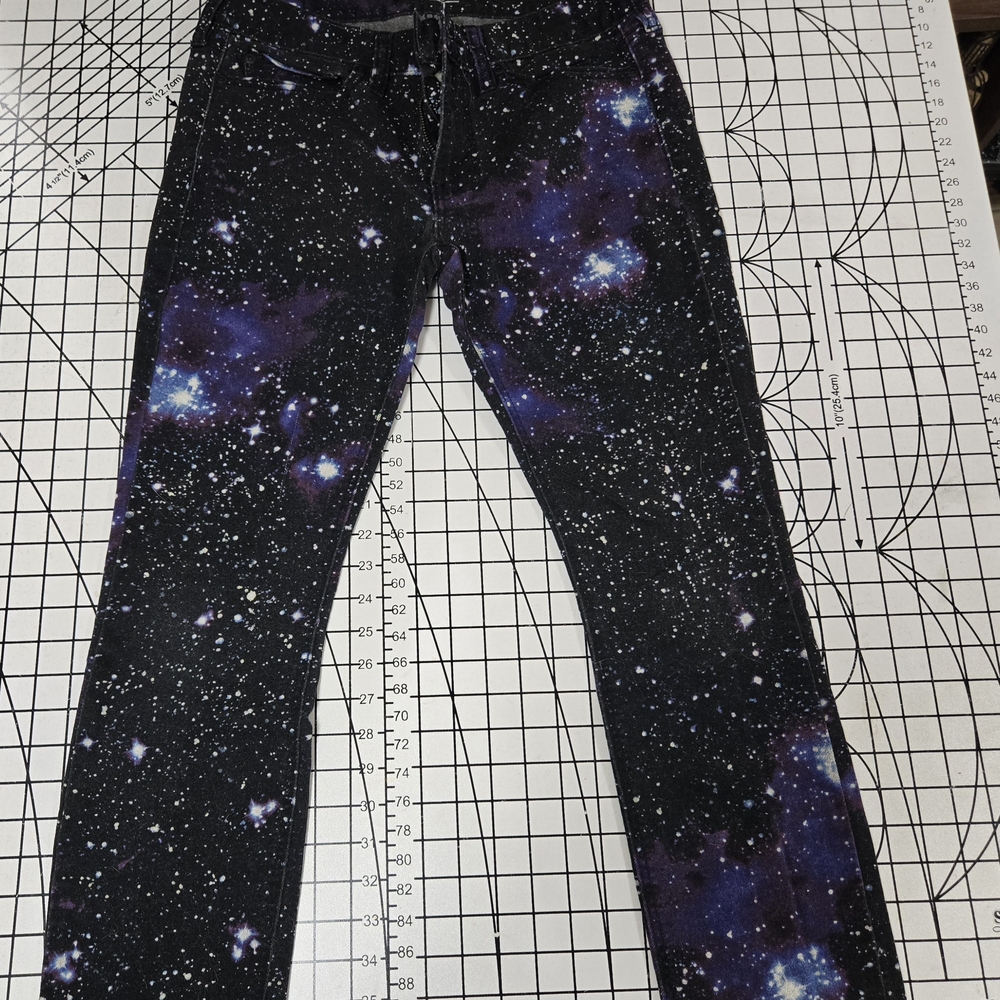 Hot Topic XXXRUDE Men's Galaxy Print Skinny Jeans (32 X 32)